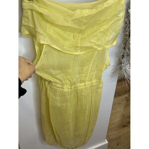 Anthropologie‎ Trinity Silk/ Cotton Carousel Dress Yellow